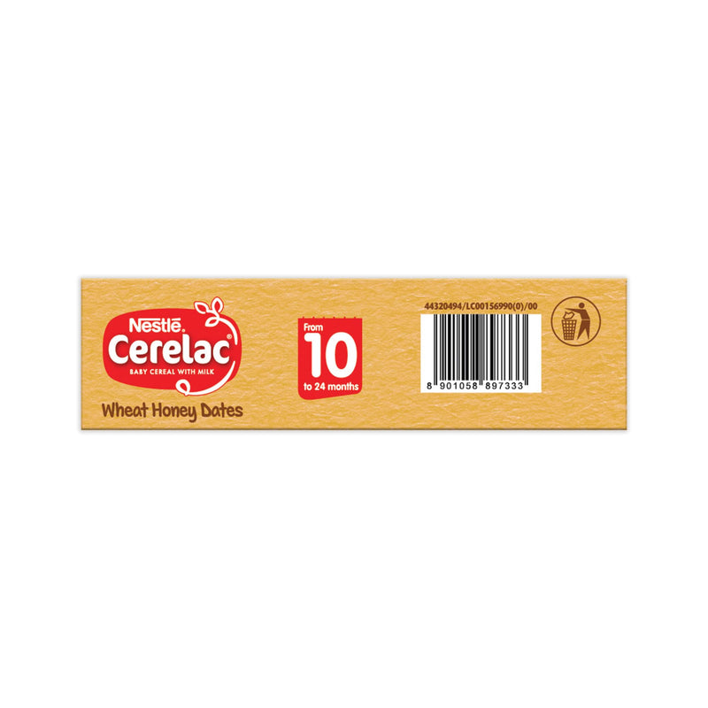 CERELAC Baby Cereal with Milk, Wheat Honey Dates, From 10 to 24 Months, Stage 3, Source of Iron & Protein ,Bag-In-Box Pack, 300g