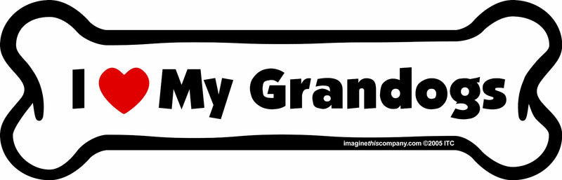 Car Magnet-Bone-I Love My Grandogs- 2" x 7"