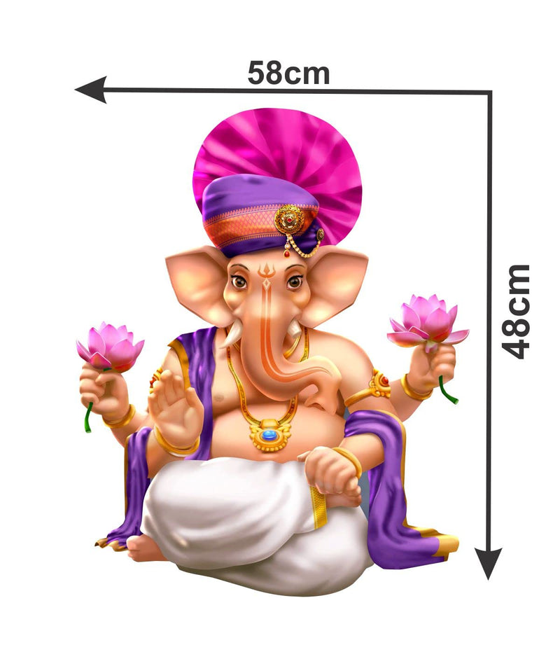 Decor Kraft Ganesh Ji Design Wall Sticker & Decal,Size- 58 Cm X 48 Cm,Religious