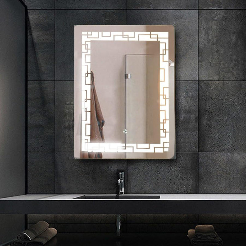 TINITALO Rectangular LED Mirror for Bathroom with Back Light, Touch Sensor, and 3 Light Effects (LED-TIN-1, 24 x 48 Inch)