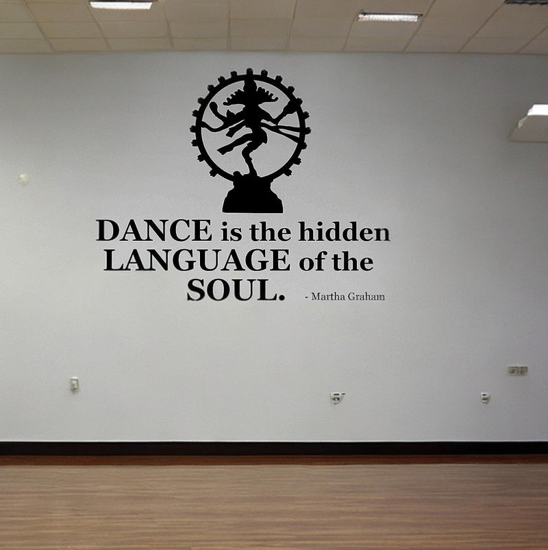 CVANU Dance is The Hidden Language of The Soul Vinyl Wall Sticker for Home (Black)