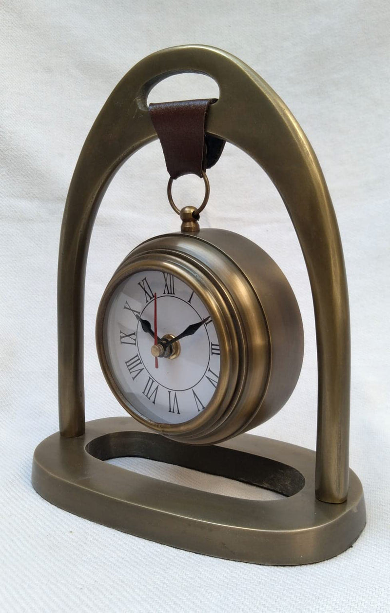 Imperial Decor Antique Look Brass Handmade Desk Clock/Shelf Clock/Table Clock