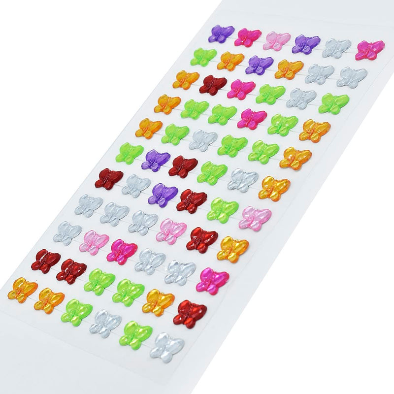 Aadya Crafts Sticker Crystal Butterfly Multi Colour