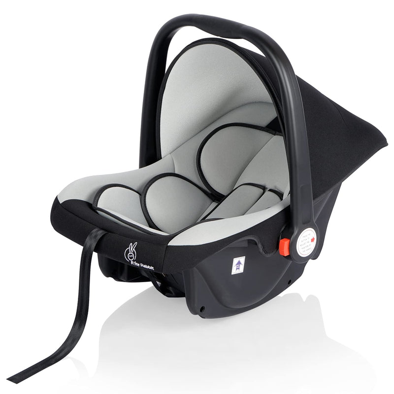 R for Rabbit Picaboo Baby Carry Cot, 4 in 1 Multi Purpose Kids Carry Cot, Infant Car Seat, Rocker for Infant Babies of 0 to 15 Months & Weight Capacity Upto 13 Kgs | 6 Months Warranty | (Grey Black)