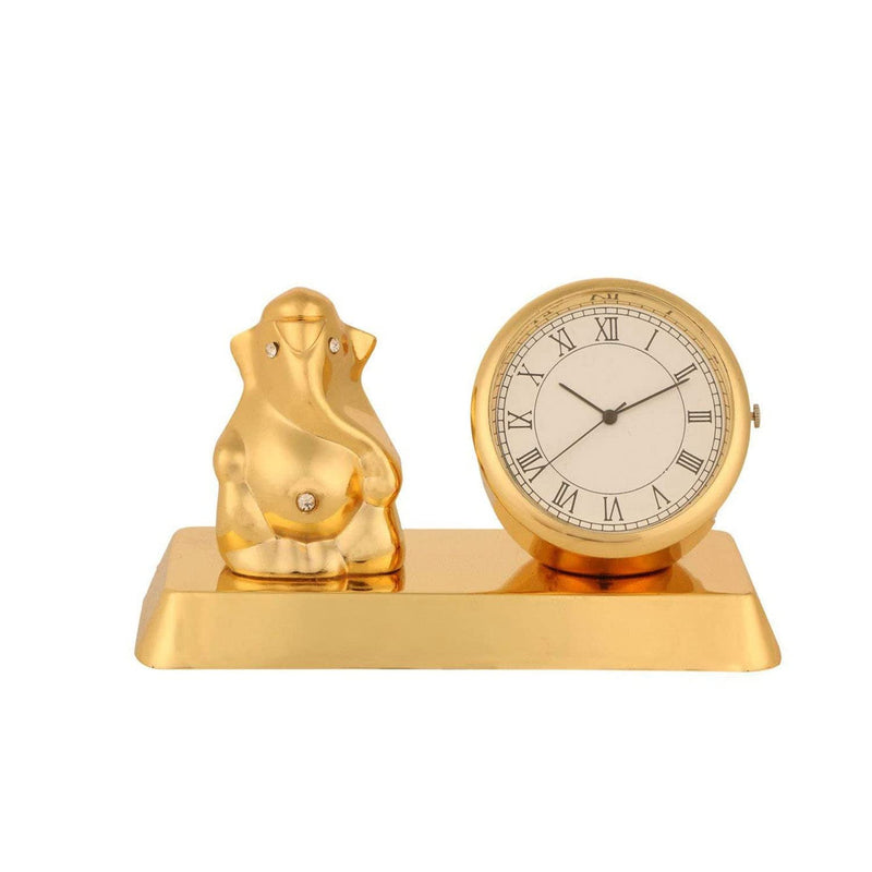 Saugat Traders Gift for Men and Women Gift Combo of Congratulation Gift Card and Table Clock Showpiece with Ganesha | for New Job - for Promotion