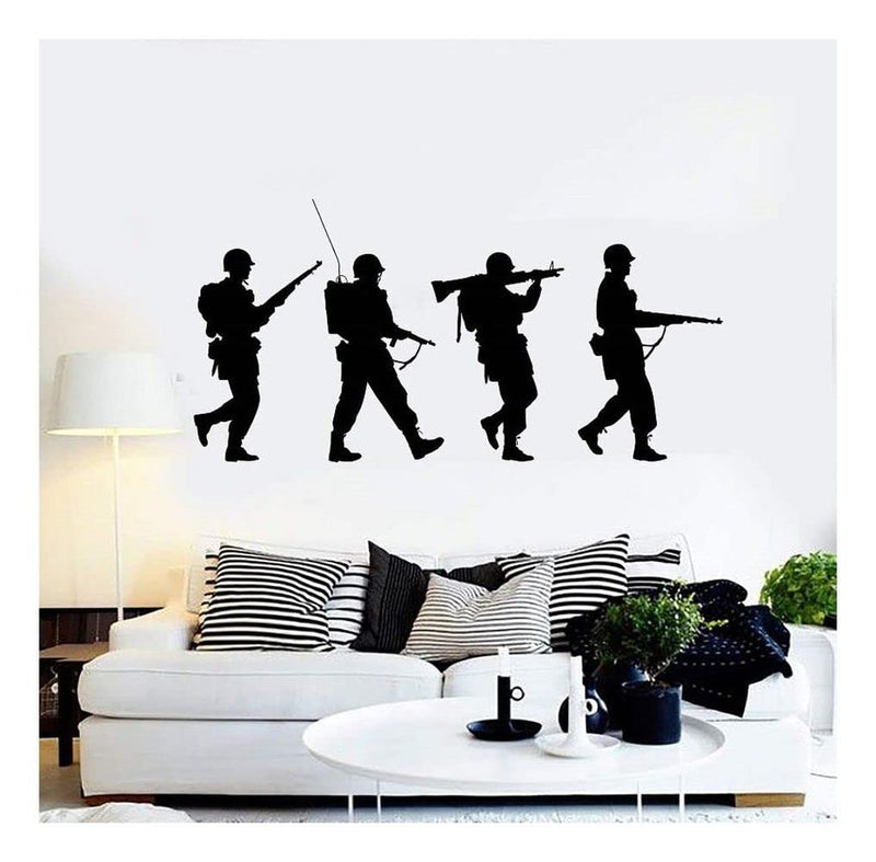 GADGETS WRAP Silhouette Soldiers Wall Decoration Decal Sticker