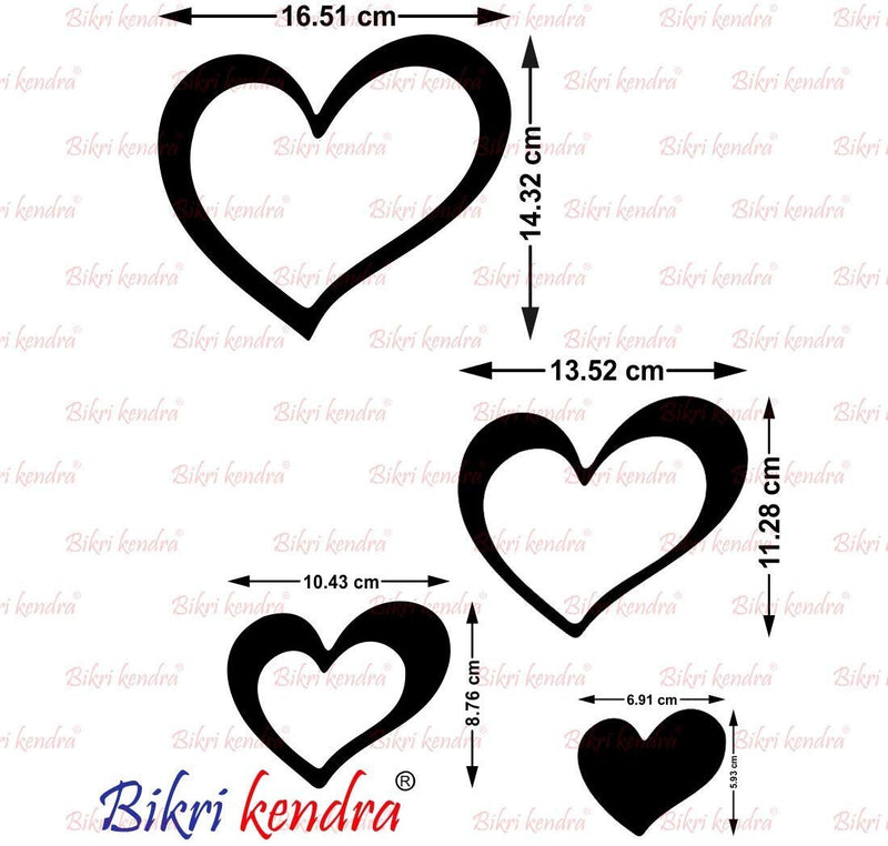 Bikri Kendra - Sun Silver 2 Set Love Heart Silver Acrylic Romance Wall Refrigerator Sticker, Silver, Standard