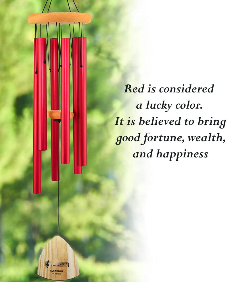 BIG wind chimes for home positive energy items for good luck (red)