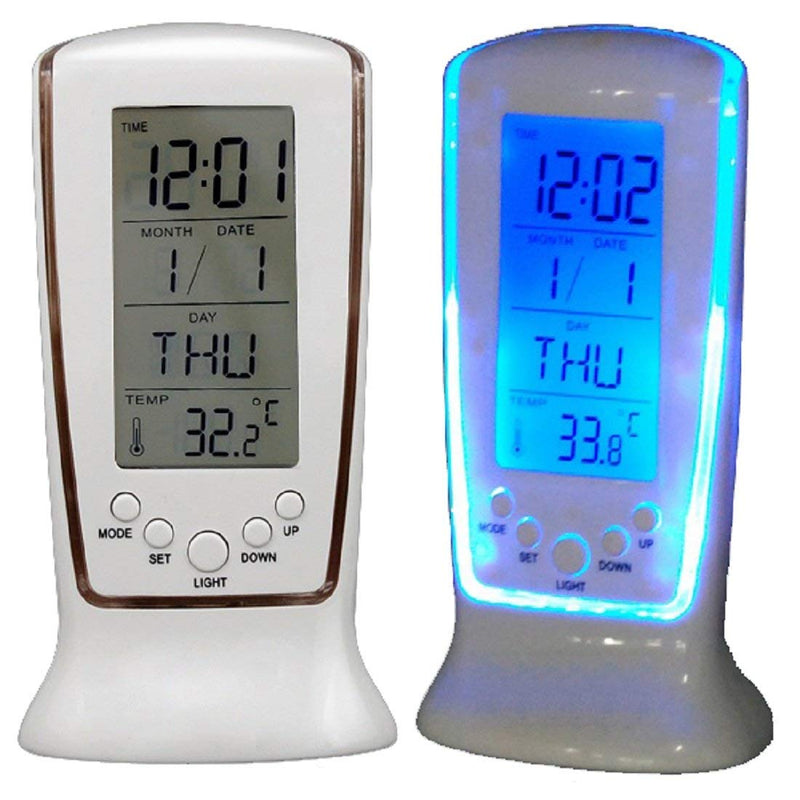 Mantavya Plastic Digital Clock (White)