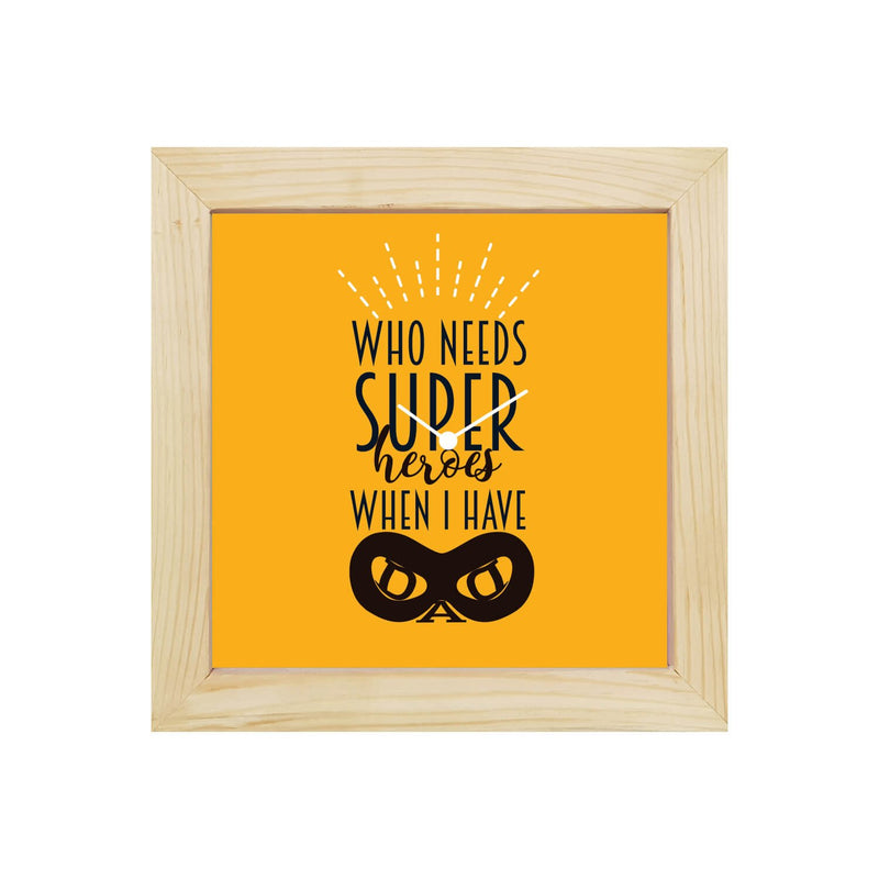 TheYaYaCafe Yaya Cafe Super Hero Dad Desk Clock for Father - 8x8 inches