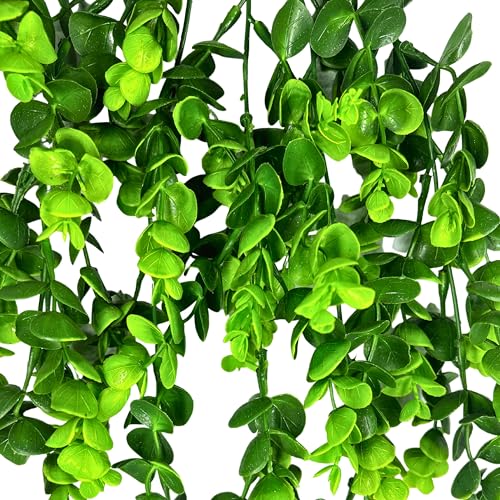 Tdas Plastic Artificial Plants With Pot Leaves Hanging Ivy Garlands Plant Greenery Vine Creeper Home Decor Door Wall Balcony Decoration Party Festival Craft (2 Pcs Design3)