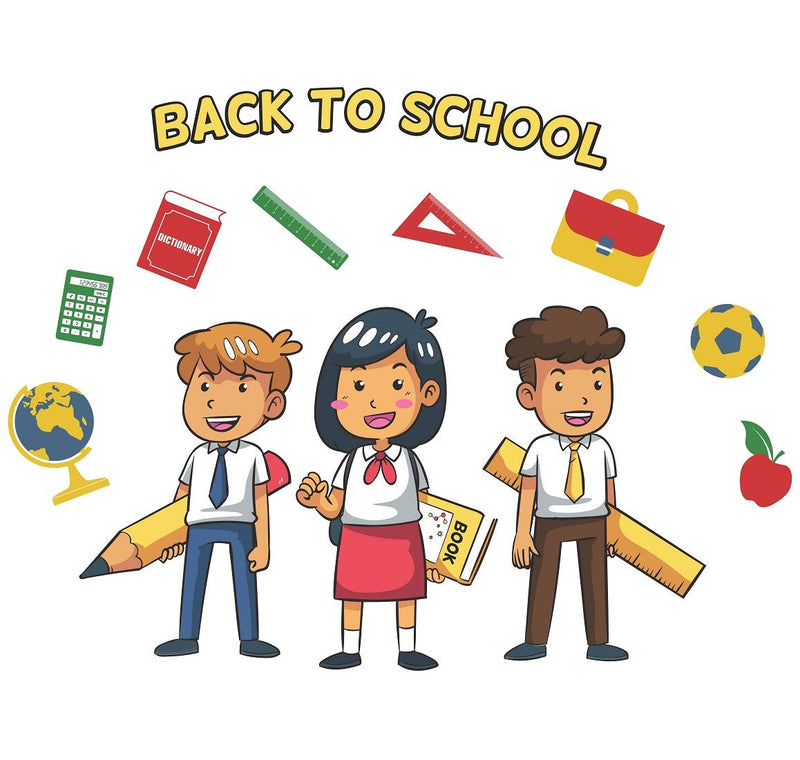 Tuffuk Back to School Large Vinyl Wallstickers for Home Decorations(80 cm x 60 cm)5TZ0187