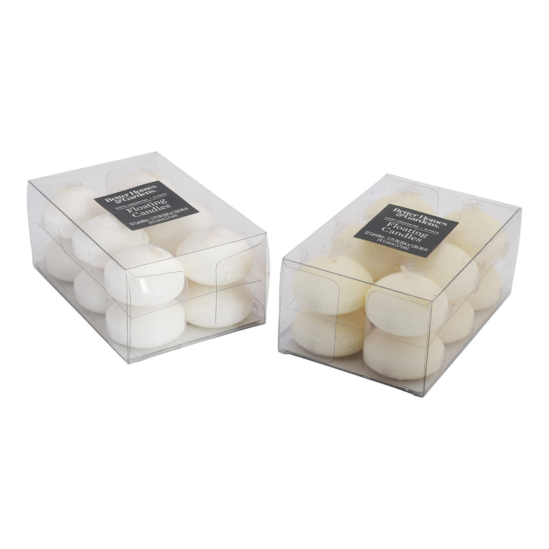 AURA Floating Nuggets Ivory & White Candle - Pack of 24