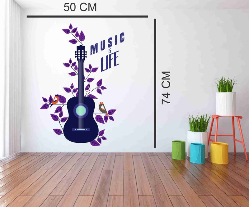 Music is Life Guitar Wall Sticker 50 CM X 74 CM