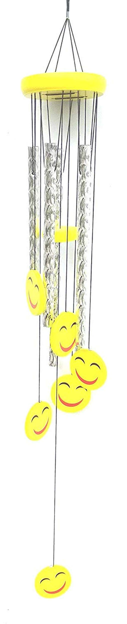 VR Creatives Wind Chime 5 Pipe 6 Smiley Face for Positive Energy | Windchimes for Balcony Bedroom with Great Sound