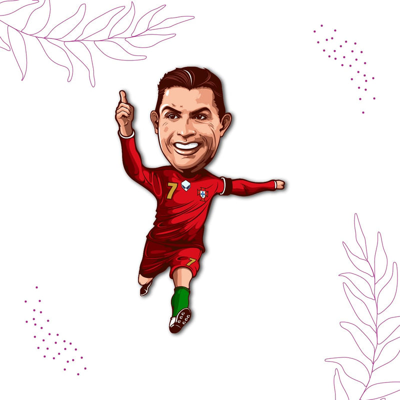 Bhai Please Ronaldo Wooden Fridge Magnet (Pack of 1) | Football, Soccer, Clubs, Sports | Gift for Husband, Boyfriend, Men, Football Fans |Birthday