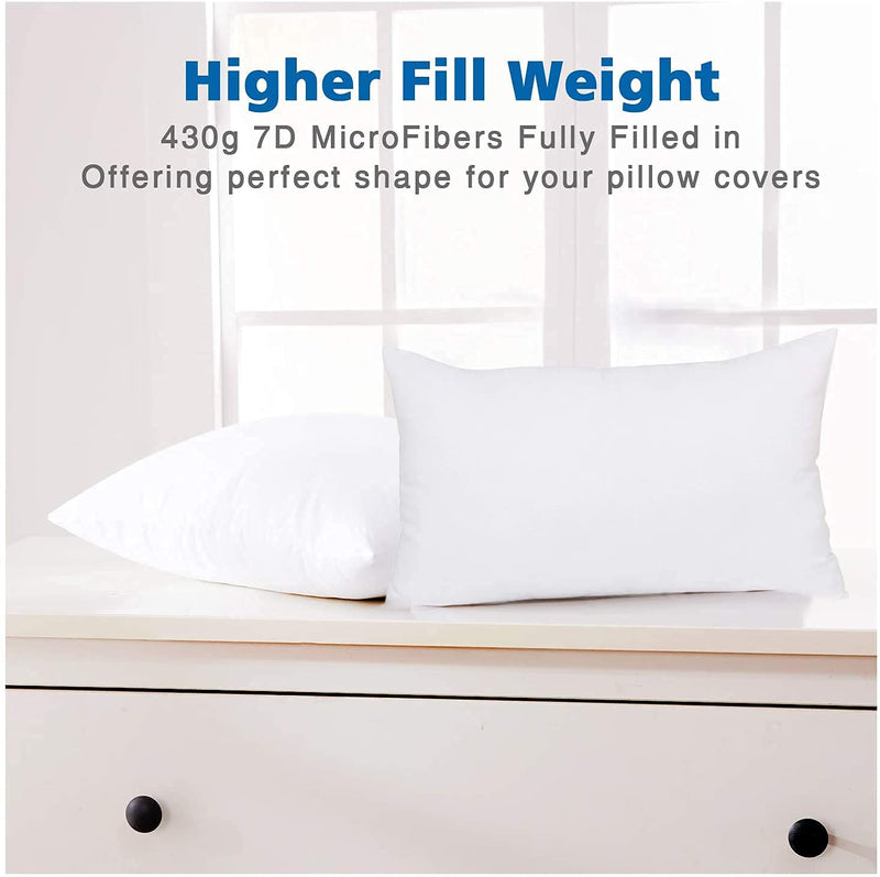 Bright Decor Microfiber Filled Checked Cotton Pillow Set, 16 x 24 Inch - Set of 1