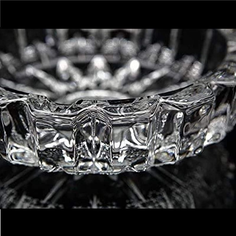 Ashritha (Round) - Deli Green Apple Crystal Heavy Glass Ashtray for Indoor and Outdoor Decorative (Round)