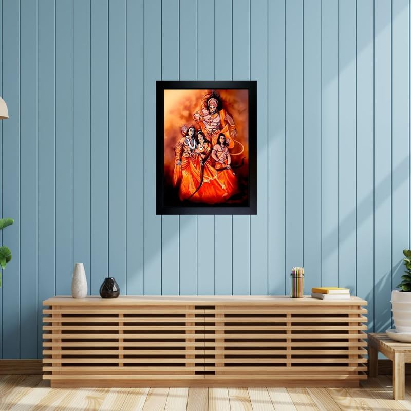 Great More Lord Hanuman Ji Hanumanji Jai Bajrangbali Wall Painting Framed Home Decor Office Pooja Room Living Room Photo Frame Birthday Gift Wall Frame-19-8x10 inch