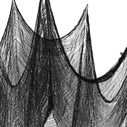 UJEAVETTE Halloween Creepy Cloth Halloween Spooky Fabric Cloth for Party Entryway Home Black