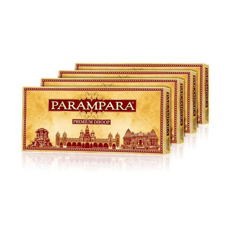 Cycle Pure Parampara Premium Dhoop for Puja, 400 GM, Pack of 4 (100g Each) | Long Lasting Natural & Guggul Fragrance | Wet Dhoop Batti for Havans, Festivals & Other Rituals | Made with Pure Ghee