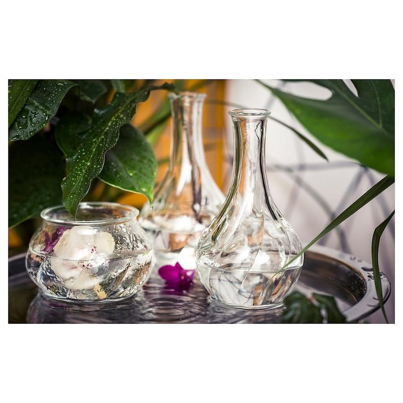 VILJESTARK Vase, Thin Neck Vase, Flower Pot, Table Vase for Decoration (Clear Glass - 17 cm)