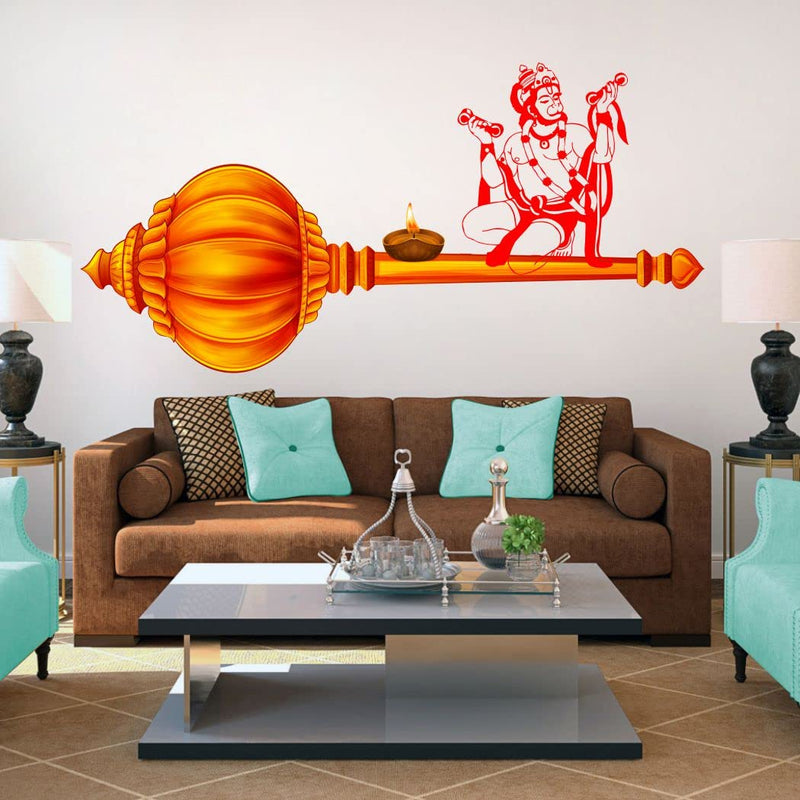 Delight Art Shree Lord Hanuman ji Wall Sticker Size - (91 * 44) cm Model id - (DAMC00977L)