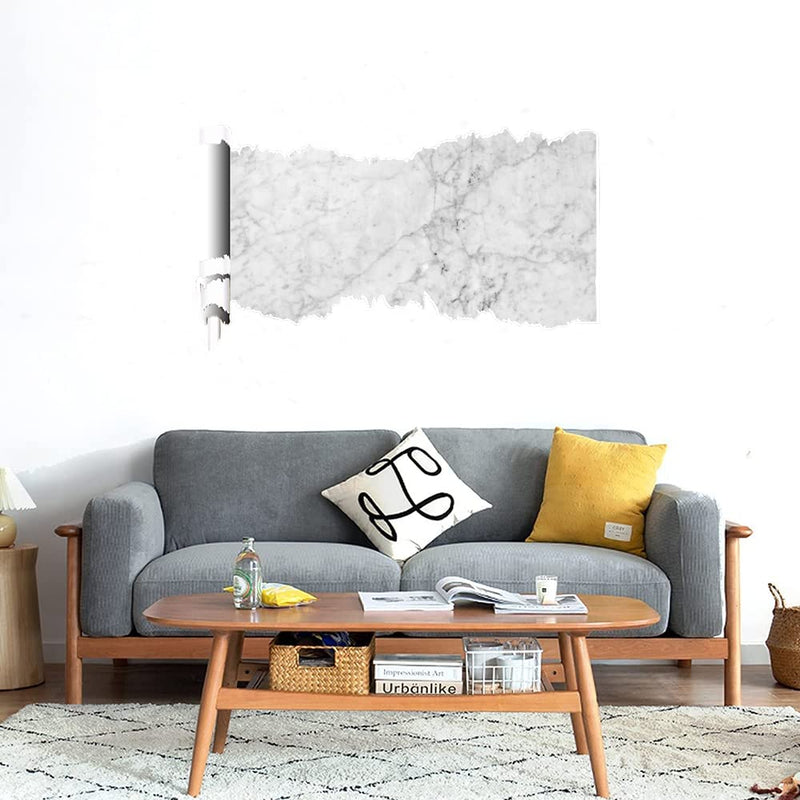 GADGETS WRAP Printed Wall Decal Sticker Scratched Paper Style Wall Decal (90cm x 50cm) - White Scratched Marble