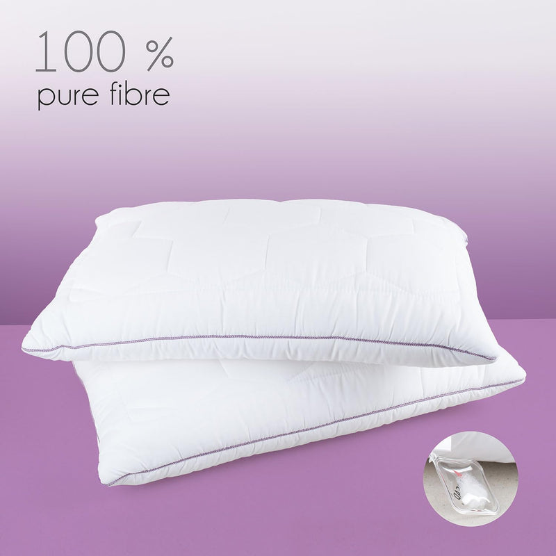 SPREAD SPAIN® Lavender Suede Fabric Pillow with Micro Fiber Filling Pillow, Perfect for Side Sleepers, Back and Stomach Sleepers (45 x 68 cm, White, Pack of 1)