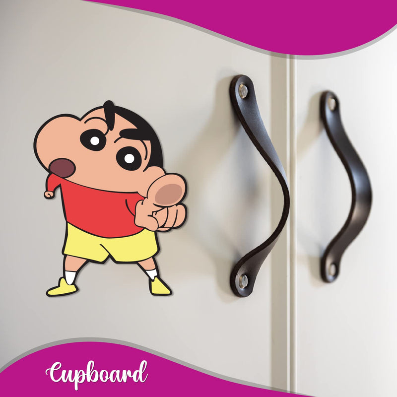 Bhai Please Shinchan Wooden Fridge Magnet | Fun Comic Character Gift and Decoration | Attractive Cartoon Theme Magnet for Indoor Decoration (Pack of 1)