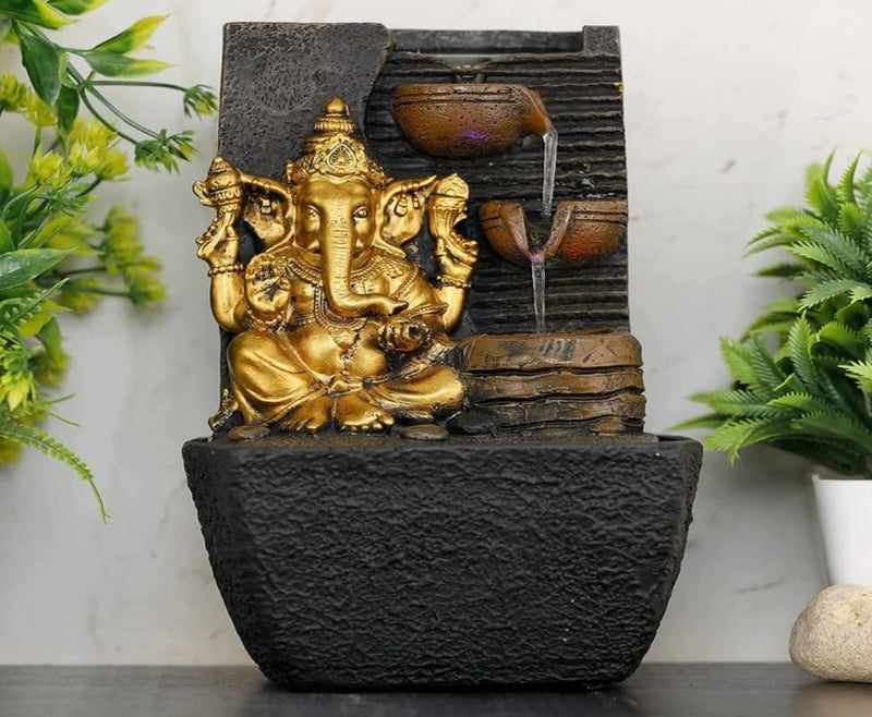 DEVASAKHA DECOR Ganeha Lord Durable Desktop Fountain, for Office Home Living Room Vacation House