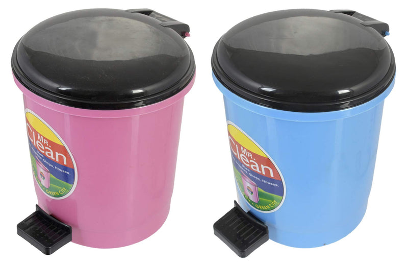 Kuber Industries 2 Pieces Table Top Desk Garbage Dustbin Trash for Office Home Work Place,2 LTR(Pink & Blue)