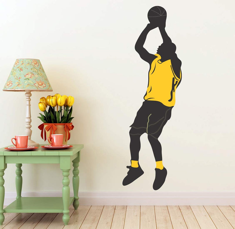 Tuffuk Basket Ball Player Large Vinyl Wallstickers for Home Decorations(100 cm x 30 cm)4TZ309