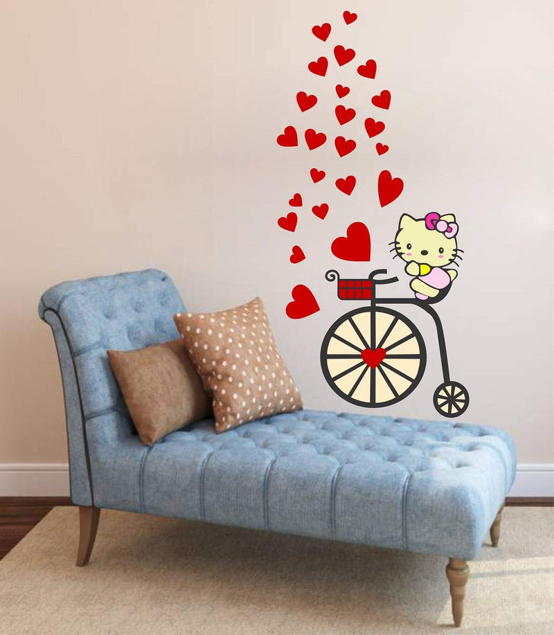 Tuffuk Kitty Large Vinyl Wallstickers for Home Decorations (50 cm x 110 cm)5TZ013