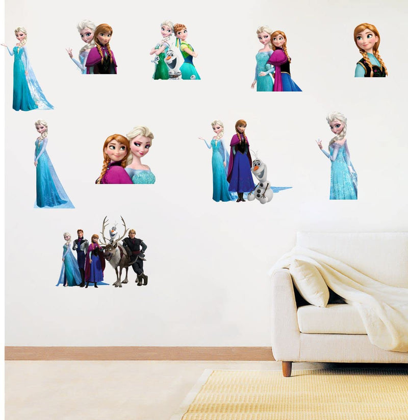 Sticker Studio PVC Vinyl Frozen Team Cartoon Wall Sticker (88 x 76 cm)