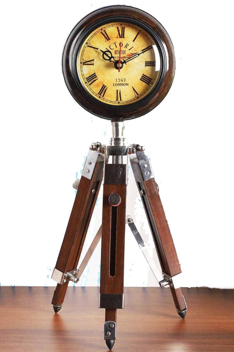 M.Nautical Star Victoria Tripod Clock Retro Style Stand Clock Handmade Clock