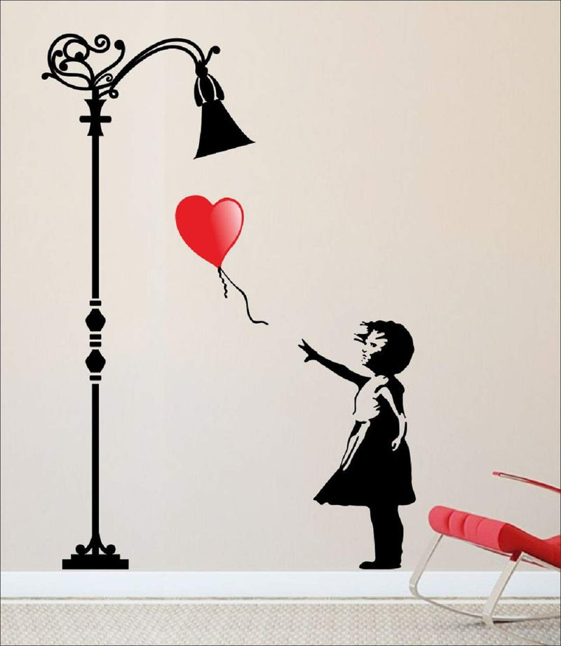 Baloon Girl Self Adhesive VinylWaterproof Decorative Wall Stickers for Hall, Bedroom, Kitchen and Furniture