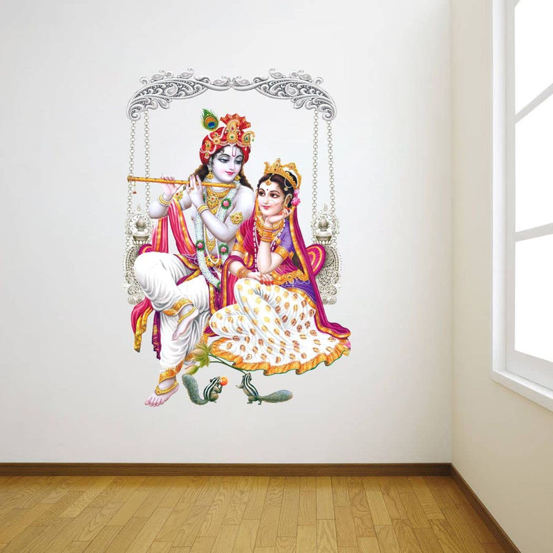 Delight Art Radha Krishna Design Wall Sticker Size - ( 40*57 ) cm Model id - ( DAMC00963L )