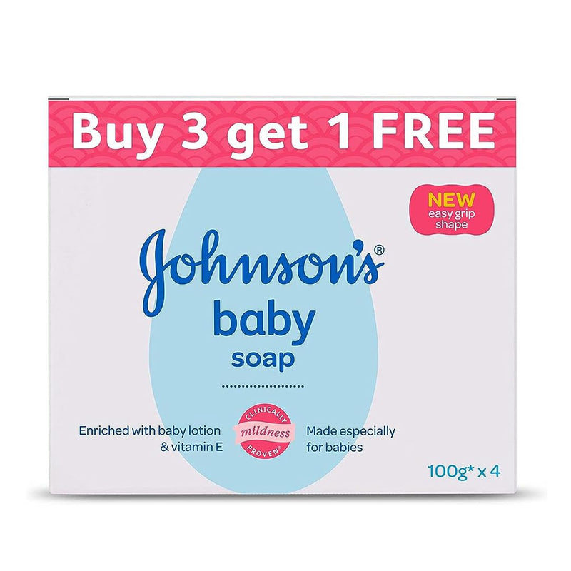 Johnson's Baby Soap For Bath Combo Offer Pack, 100g (Buy 3 Get 1 Free)