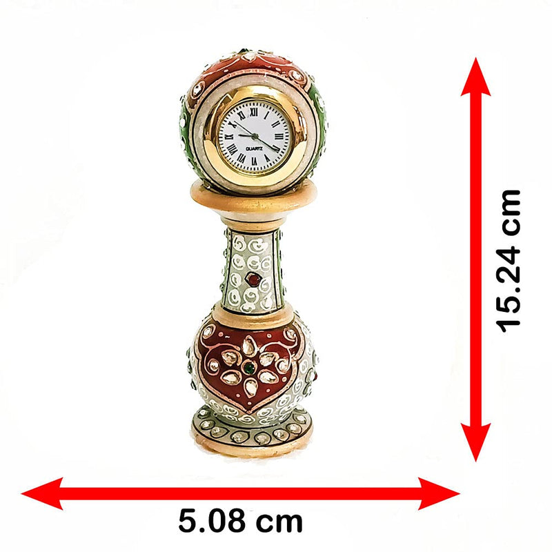 Handicraft Kingdom Clock For Kitchen Decoration Mini Cute Home Bathroom, Office Tabletop Display, Living Room, Bedroom & Bedside Gift With Laxmi Ganesh Chowki| Approx Size 2x6 Inch & Wt 600Gm PackOf 5