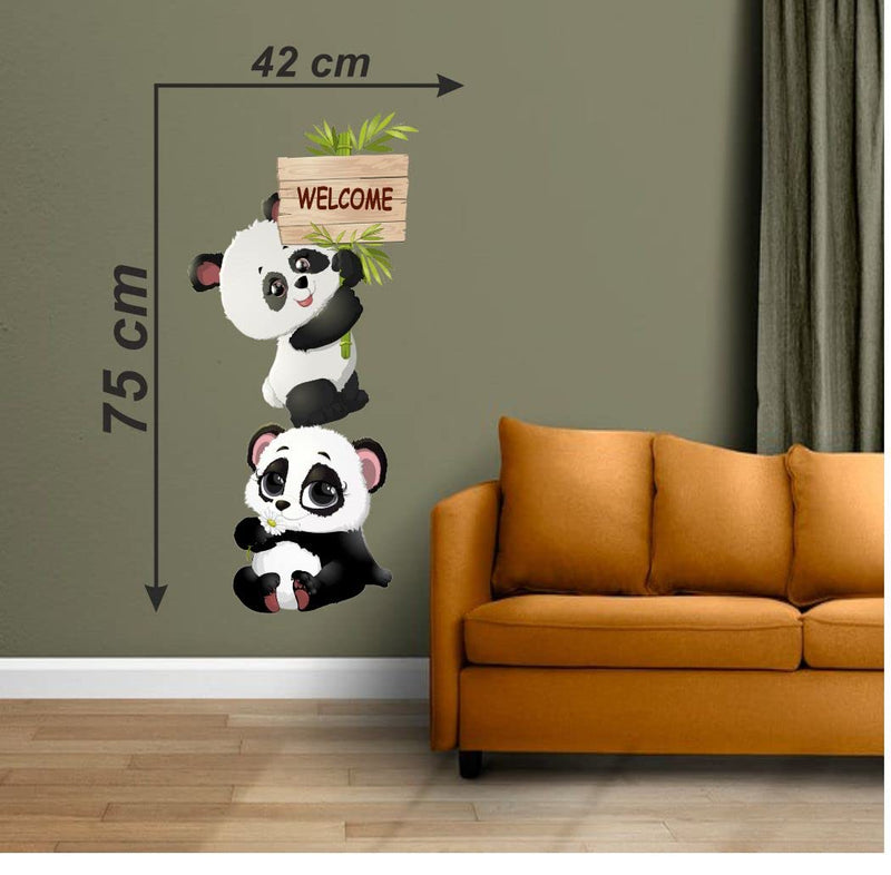 Delight Art Cute Cartoon Pandas Design Wall Sticker Size - (42 * 75) cm Model id - (DAMC00991L)