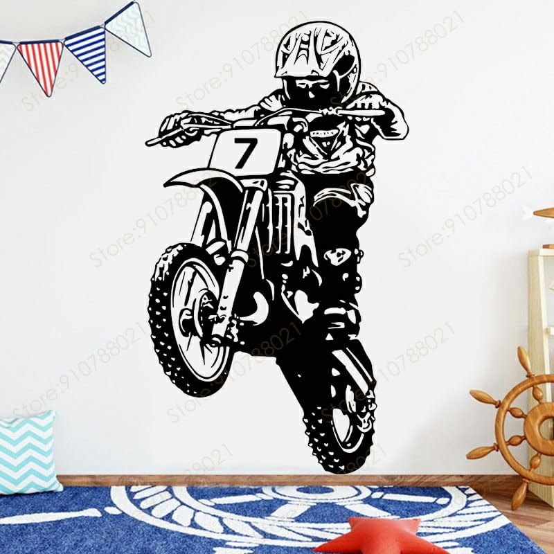 GADGETS WRAP Vinyl Personalized Dirt Bike Number Motocross Wall Decal