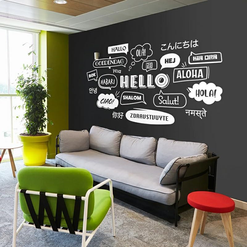 GADGETS WRAP Vinyl Multi Language Hello Office Wall Decal Vinyl