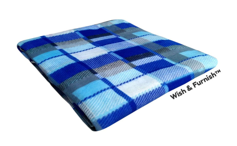 Wish & Furnish Single Bed Size Fleece Blanket/Quilt Cover(Single, Blue), Set of 1 Pc, skin_friendly