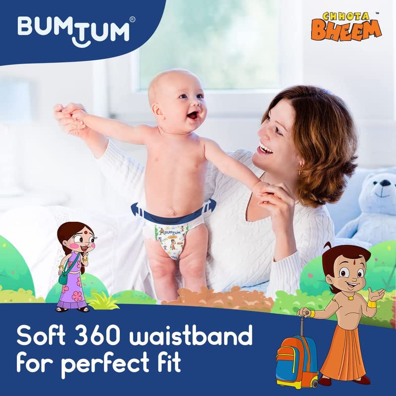 Bumtum Chota Bheem XXL Size Baby Diaper Pants, 66 Count, Leakage Protection Infused With Aloe Vera, Cottony Soft High Absorb Technology