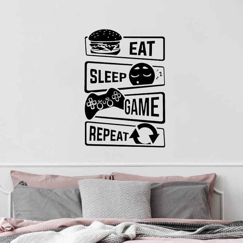 GADGETS WRAP Vinyl Decal Sticker Eat Sleep Game Repeat Gaming Zone (Item Finish Size : 84cm x 57cm)