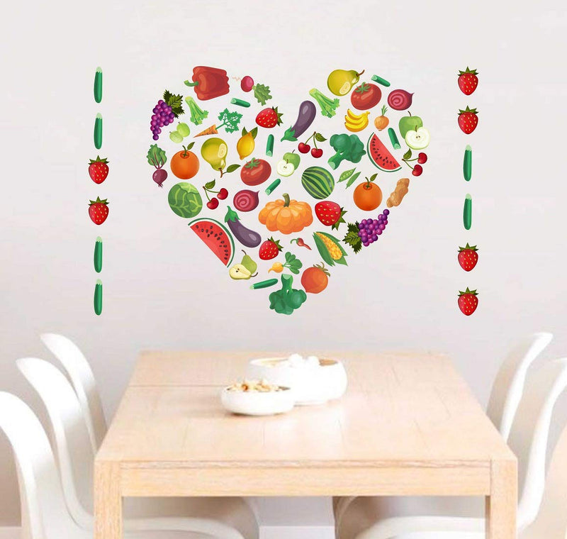 Tuffuk Fruits & Vegtables Large Vinyl Wallstickers for Home Decorations(70 cm x 40 cm)5TZ046