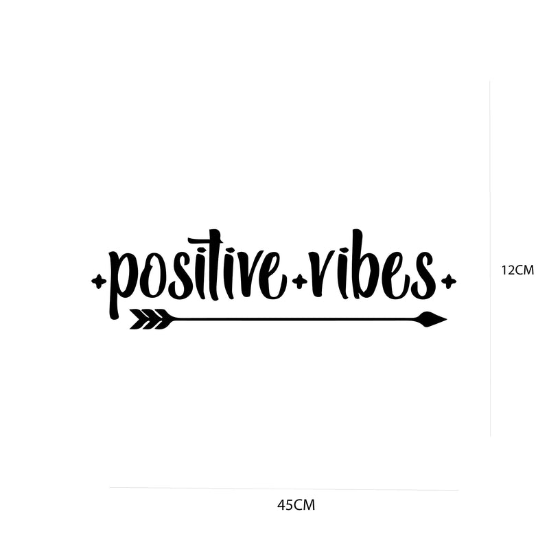 VVWV Positive Vibe Quotes Wall Stickers Motivational Kids Bedroom Living Room Home Restaurant Oil Proof Vinyl Decals Wall Decoration L X H 45 X 12 Cms