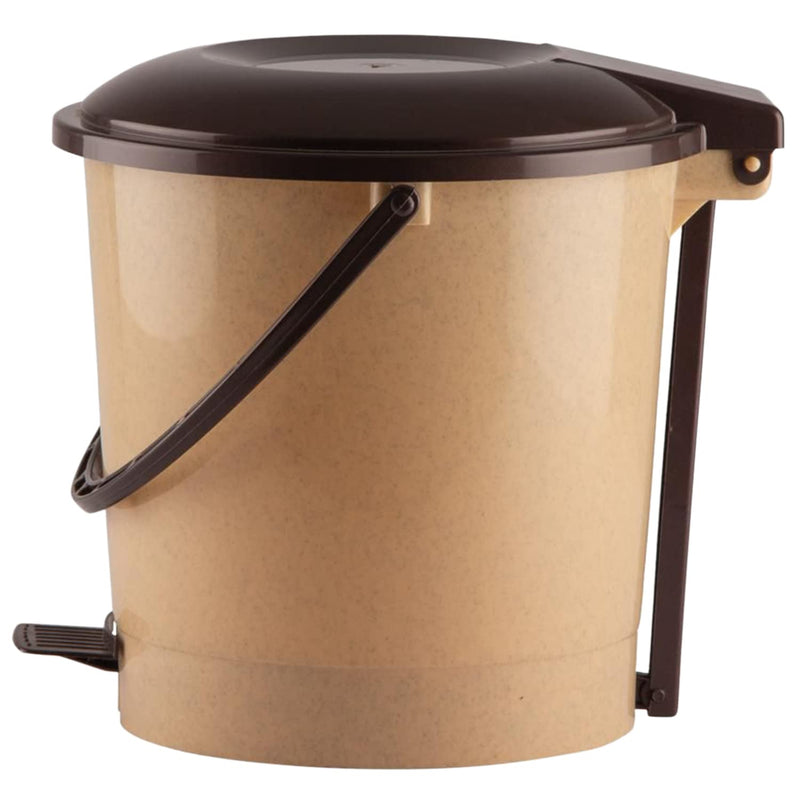 Kuber Industries Multiuses Plastic Pedal Dustbin, Waste Bin, Trash Can With Handle, 7 Litre (Peach)-47KM0749