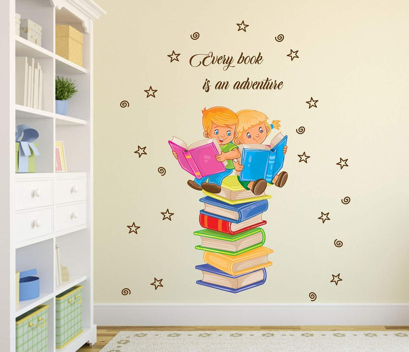 Tuffuk Kids Library Large Vinyl Wallstickers for Home Decorations(110 cm x 90 cm)5TZ391